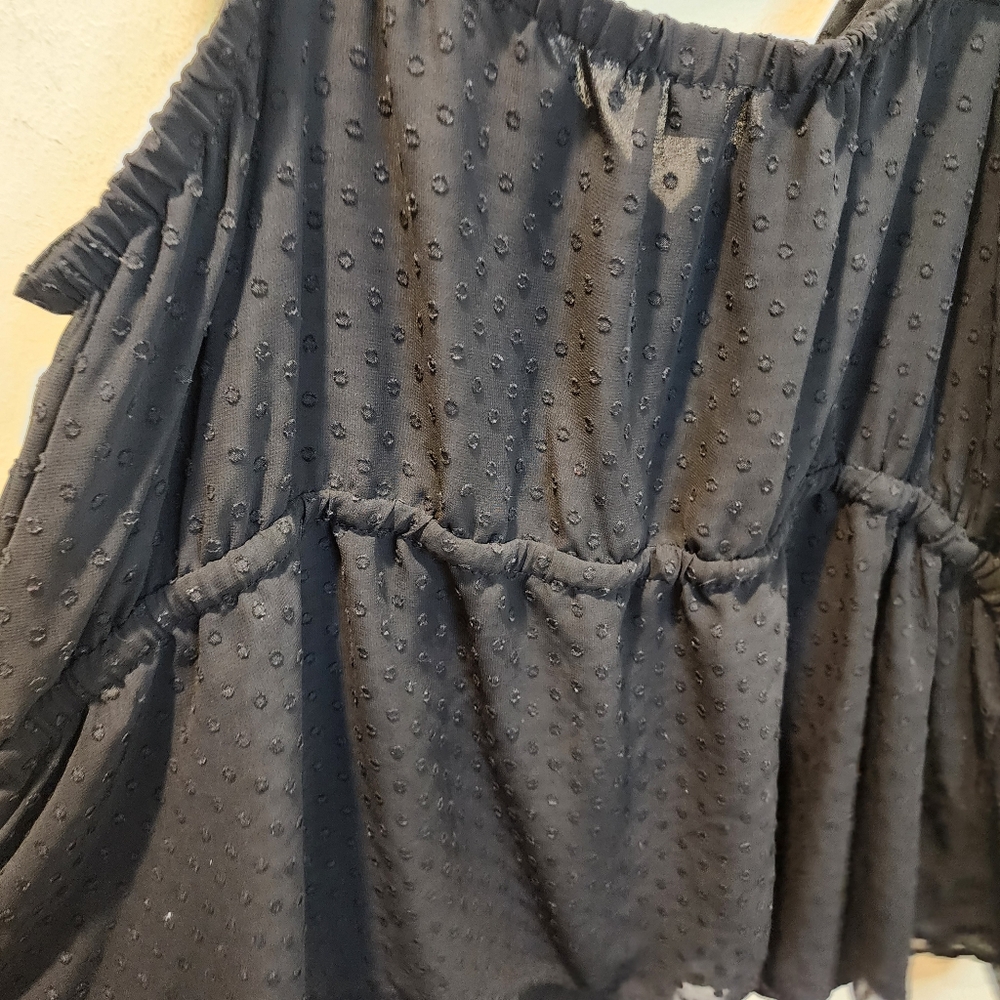 Torrid Black Ruffle Detail Women's Plus Size Tank Top 2 - Picture 6 of 11